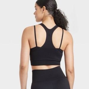 JoyLab Seamless Double Layer High Neck Sports Bra Black Small NWT